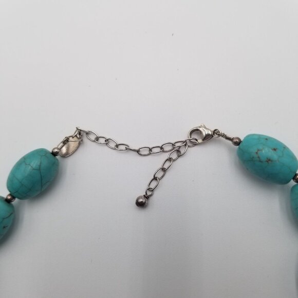 JRI Mexico Turquoise and sterling silver .925 beaded necklace 18" length - Picture 4 of 6